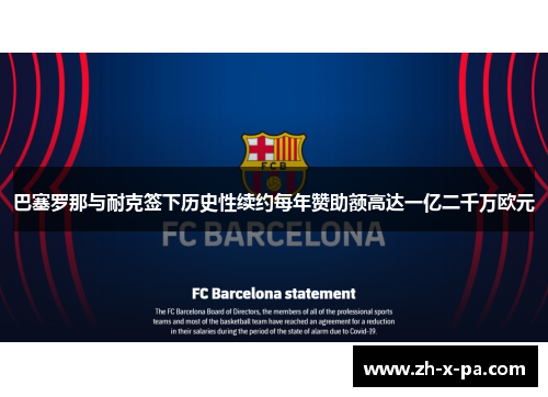 巴塞罗那与耐克签下历史性续约每年赞助额高达一亿二千万欧元 巴塞罗那与耐克签下历史性续约每年赞助额高达一亿二千万欧元